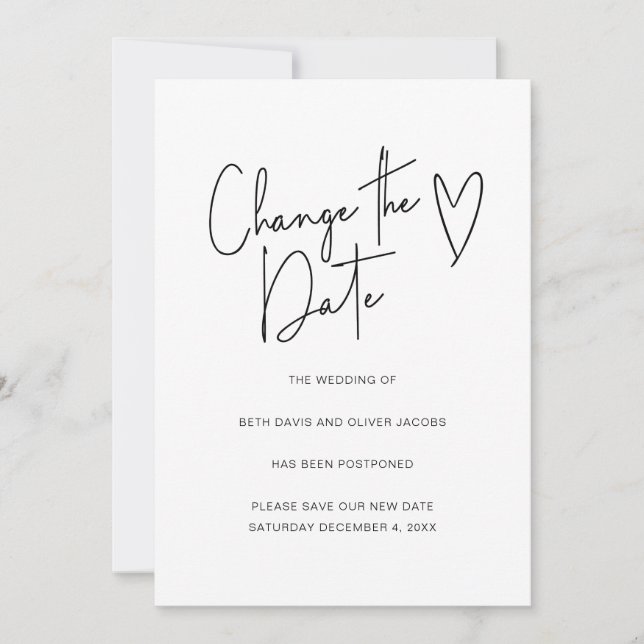 Ändra datum Ändring av planer Enkel inbjudan (Framsida)