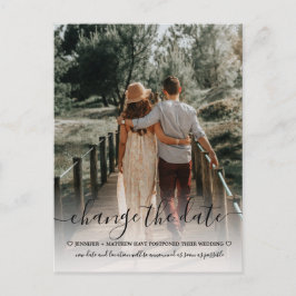 Ändra datum Bröllopstypografi Foto Meddelande Vykort