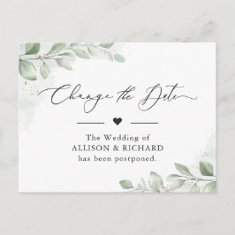 Ändra datum Chic Greenery Eucalyptus Uppställd Vykort