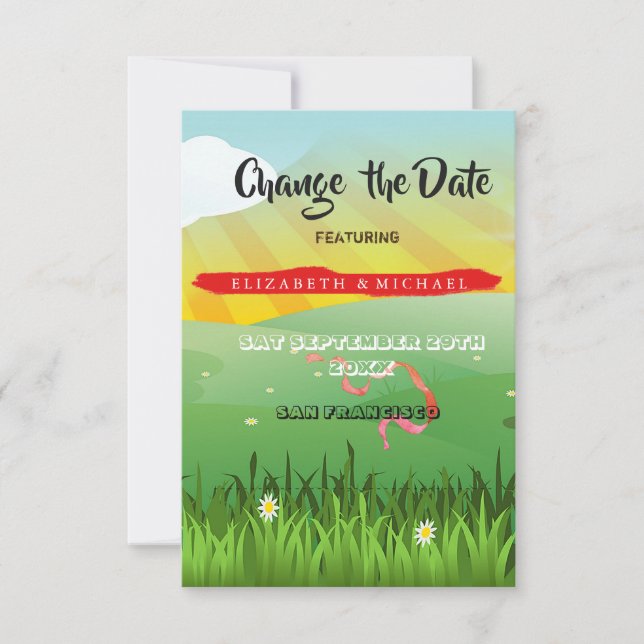 Ändra datum för Bröllop-blommans musikfestival Spara Datumet (Framsida)