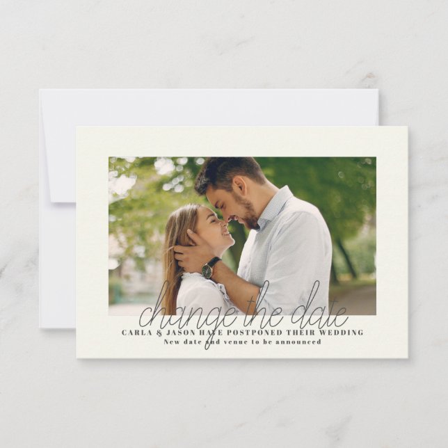 Ändra datum för fotoannonseringskort meddelande (Framsida)