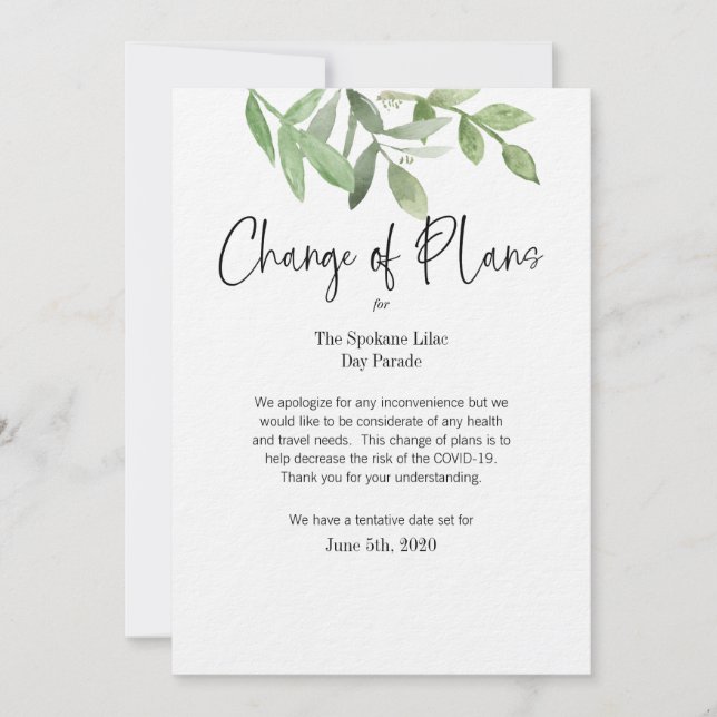 Ändra datum för händelser inbjudningar (Framsida)