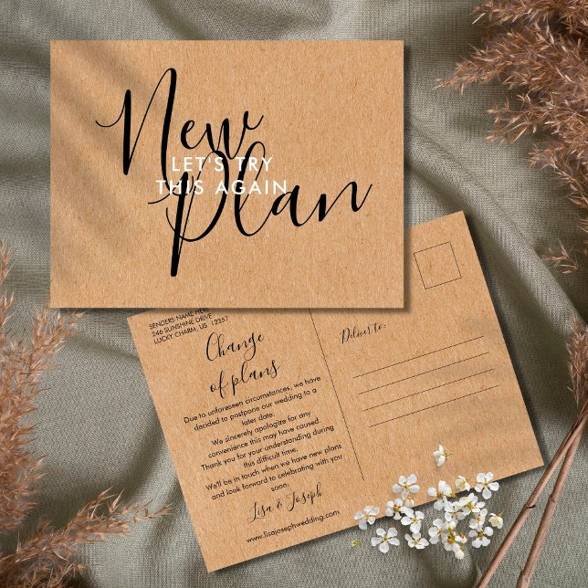 Ändra datum för uppskjuten avbruten händelse, Rust Vykort (Skapare uppladdad)