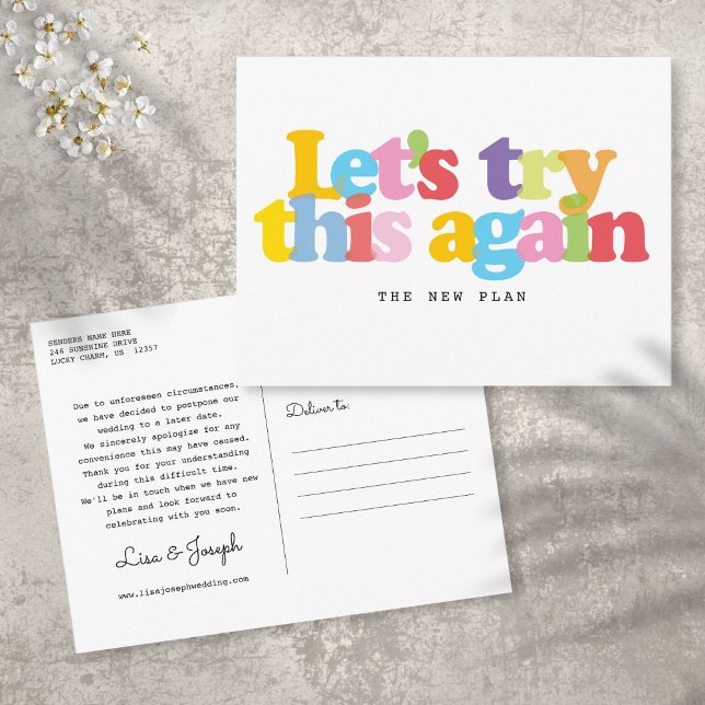 Ändra datum för uppskjuten händelse Färgrik Vykort (Skapare uppladdad)