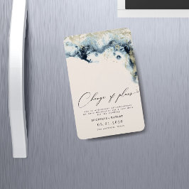 Ändra datum för vattenfärgen Vågar Guld Bröllop Magnet