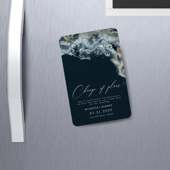 Ändra datum för vattenfärgen Vågar Guld Bröllop Magnet (Skapare uppladdad)