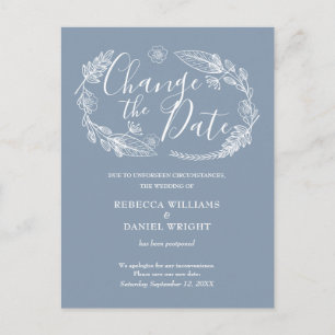 Ändra datum försenad rustik lantlig blomsterstämpe vykort