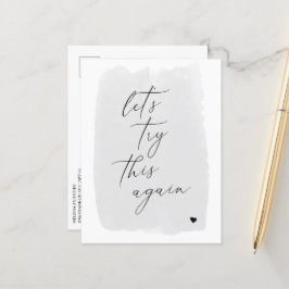 Ändra Datum Modern Kalligrafi Grå Postkort Meddelande Vykort