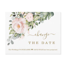 Ändra datum Rosa Flowers Bröllop