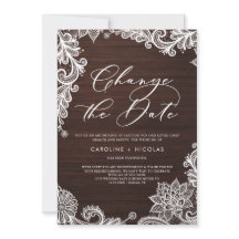 Ändra datum Snygg rustik träd postponering