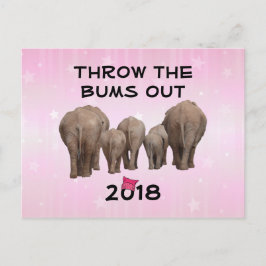 Ändra datum till 2020 Rosa Hat Throw the Bums Out Vykort