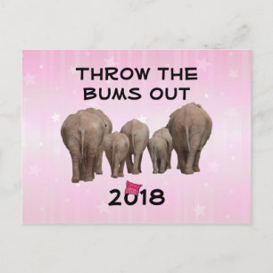 Ändra datum till 2020 Rosa Hat Throw the Bums Out Vykort