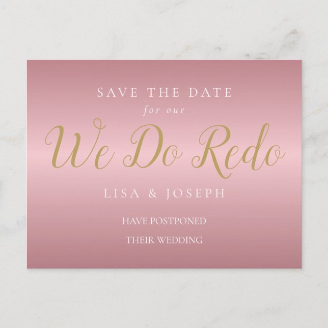 Ändra datum vi gör om uppskjuten Rose Gold Vykort (Framsida)
