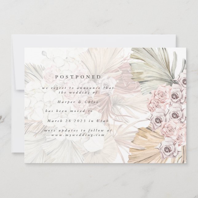 Ändra datumet för tropisk pampas som skjutits upp  spara datumet (Framsida)