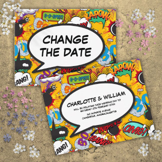 Ändra datumet försenad modern serietidning meddelande vykort