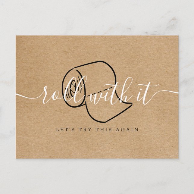 Ändra datumet Framskjutet Inställt Rustik Vykort (Framsida)