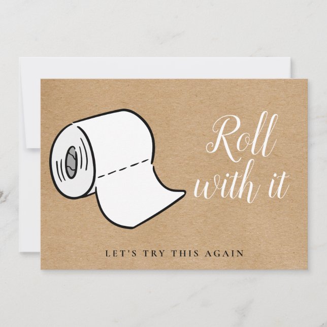 Ändra datumet Inställt Avlyst Evenemang Rustik Inbjudningar (Framsida)