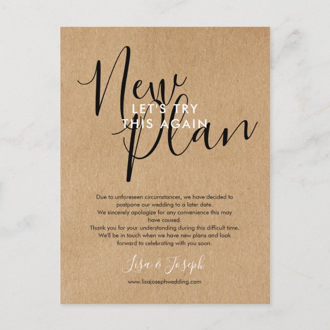 Ändra datumet Inställt Rustik foto Vykort (Framsida)