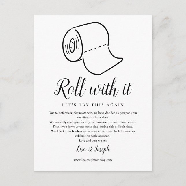 Ändra datumet Inställt Uppskjutet Foto Meddelande Vykort (Framsida)