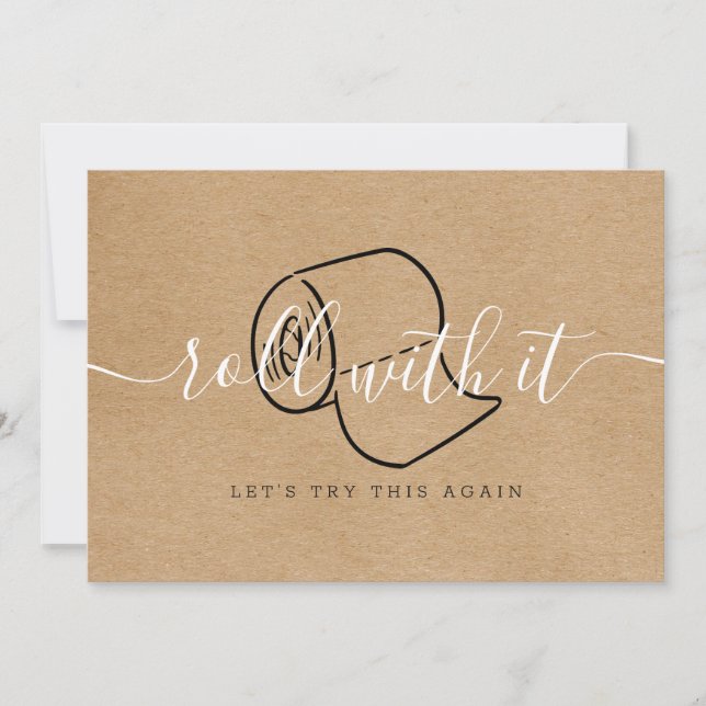 Ändra datumet Uppskjuten Inställd Rustik Boho Spara Datumet (Framsida)