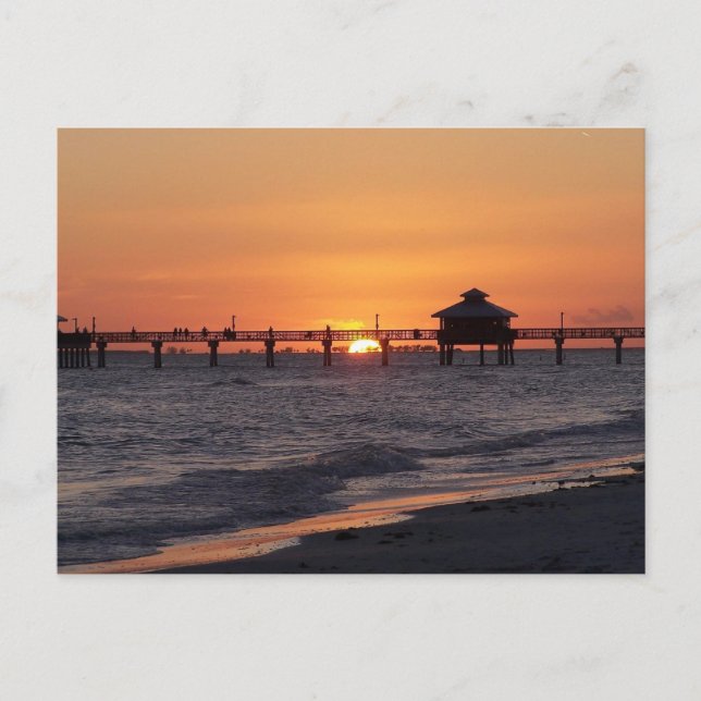 Ändra datumsollåtssolnedgången för Beach Meddelande Vykort (Framsida)