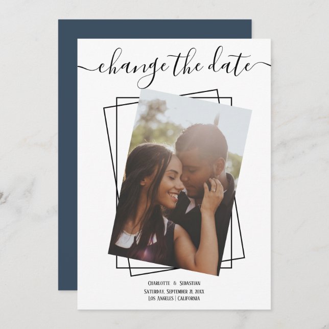 Ändra datumtypografi för fotot Bröllop Spara Datumet (Fram/baksida)