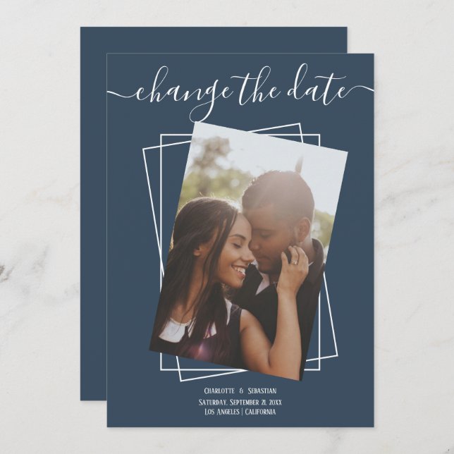 Ändra datumtypografi för fotot Bröllop Spara Datumet (Fram/baksida)