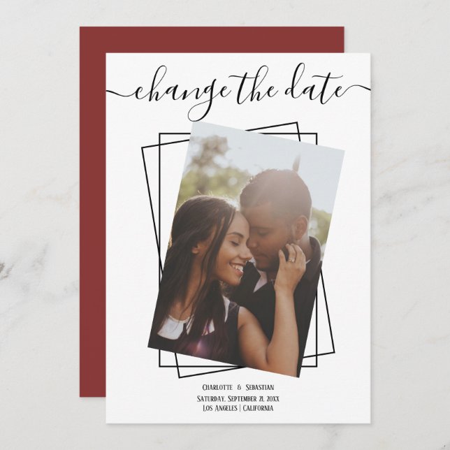 Ändra datumtypografi för fotot Bröllop Spara Datumet (Fram/baksida)