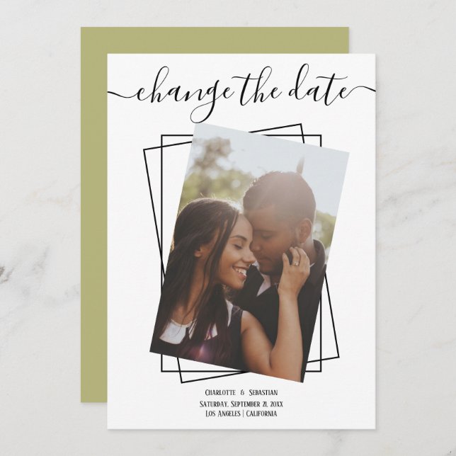 Ändra datumtypografi för fotot Bröllop Spara Datumet (Fram/baksida)