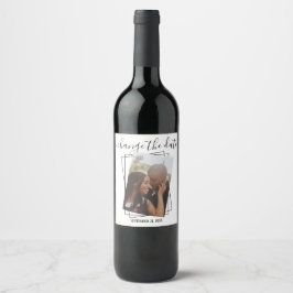 Ändra datumtypografifoto Bröllop Vinflaska Etikett