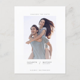 Ändra det minimalistiska anpassade fotobryllopet d meddelande vykort