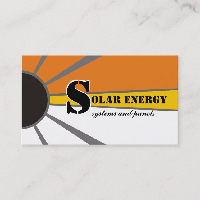 Andra energikällor för solenergi/sol visitkort (Framsida)