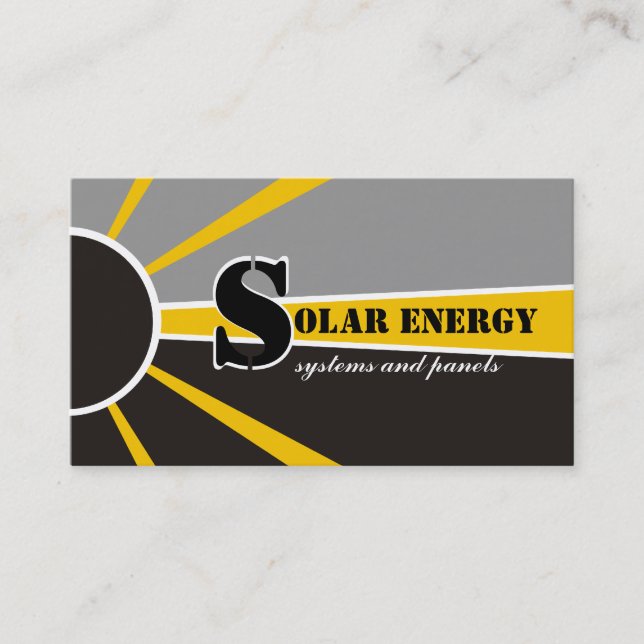 Andra energikällor för solenergi/sol visitkort (Framsida)
