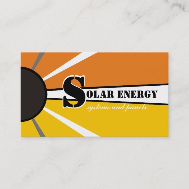 Andra energikällor för solenergi/sol visitkort (Framsida)