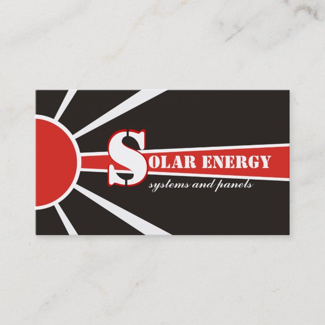 Andra energikällor för solenergi/sol visitkort (Framsida)