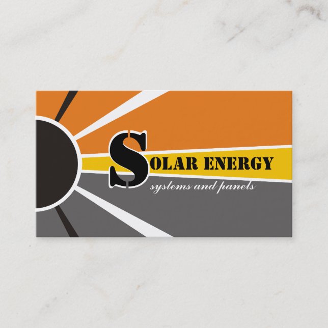 Andra energikällor för solenergi/sol visitkort (Framsida)