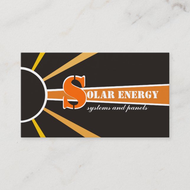 Andra energikällor för solenergi/sol visitkort (Framsida)