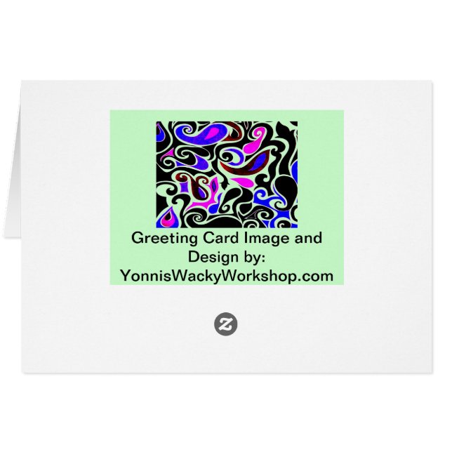 Ändra Färg Wacky Retro Swirl Hälsningskort (Baksidan Horizontal)