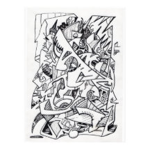 Andra Flygplan här, bläck teckning