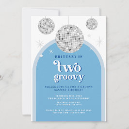 Andra födelsedag: Blåflottans Retro Disco-båge Inbjudningar