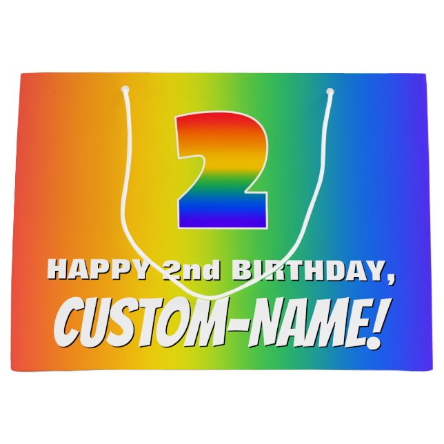 Andra födelsedag: färgstark, Roligt Rainbow Mönste (Framsidan)