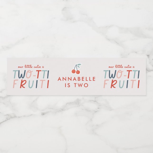 Andra födelsedag frukt röd sommar Barns party Vattenflaskor Etikett (Singel etikett)