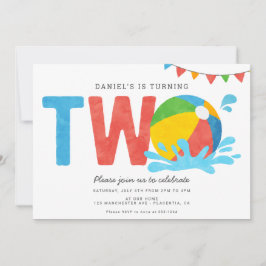 Andra födelsedag i det moderna minimalistiska Bass Inbjudningar