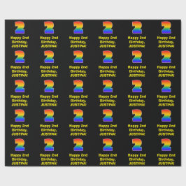 Andra födelsedag: Roligt, färgstark regnbåge inspi Presentpapper