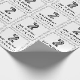 Andra födelsedagen: Art Deco Inspired Stil "2" + N Presentpapper