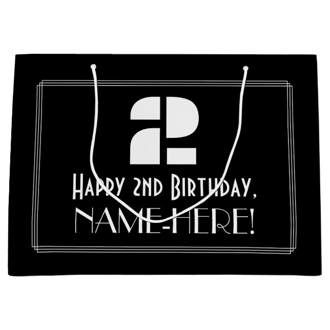 Andra födelsedagen ~ Art Deco Inspired Titta "2" + (Framsidan)