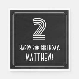 Andra födelsedagen: Art Deco Inspired Titta "2" +  Pappersservett