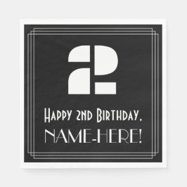 Andra födelsedagen: Art Deco Inspired Titta "2" +  Pappersservett