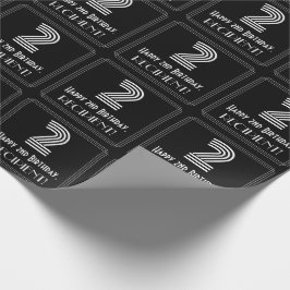 Andra födelsedagen: Art Deco Inspired Titta "2" w/ Presentpapper