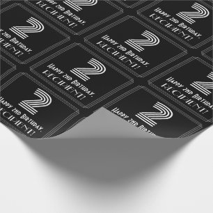 Andra födelsedagen: Art Deco Inspired Titta "2" w/ Presentpapper